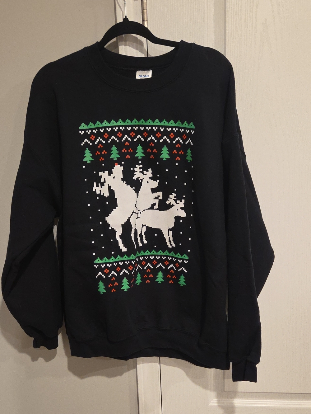 Gildan Crewneck Holiday Reindeer Sweater